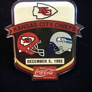 Kansas City Chiefs Pin 1993 Seattle Seahawks Coca Cola Series Lapel Pin Vintage